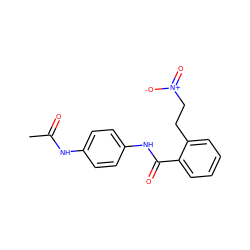 CC(=O)Nc1ccc(NC(=O)c2ccccc2CC[N+](=O)[O-])cc1 ZINC000001398087