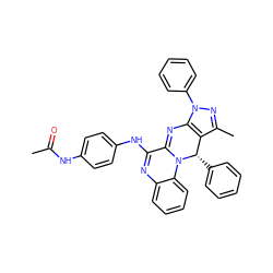 CC(=O)Nc1ccc(NC2=Nc3ccccc3N3C2=Nc2c(c(C)nn2-c2ccccc2)[C@@H]3c2ccccc2)cc1 ZINC000002337059