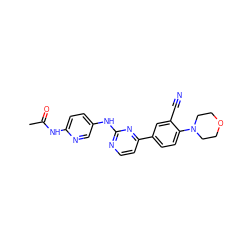 CC(=O)Nc1ccc(Nc2nccc(-c3ccc(N4CCOCC4)c(C#N)c3)n2)cn1 ZINC000199449903