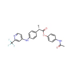 CC(=O)Nc1ccc(OC(=O)[C@@H](C)c2ccc(Nc3ccnc(C(F)(F)F)c3)cc2)cc1 ZINC000045371402