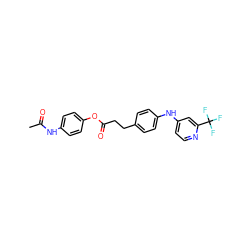 CC(=O)Nc1ccc(OC(=O)CCc2ccc(Nc3ccnc(C(F)(F)F)c3)cc2)cc1 ZINC000045385559