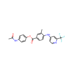 CC(=O)Nc1ccc(OC(=O)c2ccc(Nc3ccnc(C(F)(F)F)c3)c(C)c2)cc1 ZINC000045355743