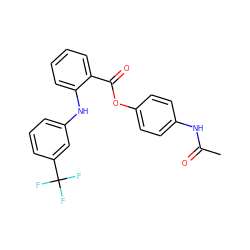 CC(=O)Nc1ccc(OC(=O)c2ccccc2Nc2cccc(C(F)(F)F)c2)cc1 ZINC000045367322