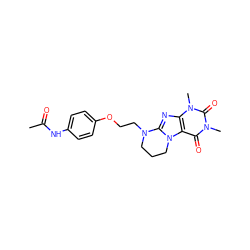 CC(=O)Nc1ccc(OCCN2CCCn3c2nc2c3c(=O)n(C)c(=O)n2C)cc1 ZINC000028872445