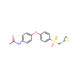 CC(=O)Nc1ccc(Oc2ccc(S(=O)(=O)C[C@@H]3CS3)cc2)cc1 ZINC000034776063