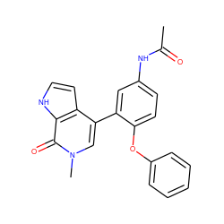 CC(=O)Nc1ccc(Oc2ccccc2)c(-c2cn(C)c(=O)c3[nH]ccc23)c1 ZINC000146691774