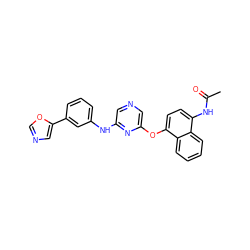 CC(=O)Nc1ccc(Oc2cncc(Nc3cccc(-c4cnco4)c3)n2)c2ccccc12 ZINC000040977358