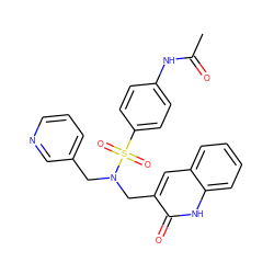 CC(=O)Nc1ccc(S(=O)(=O)N(Cc2cccnc2)Cc2cc3ccccc3[nH]c2=O)cc1 ZINC000009448573