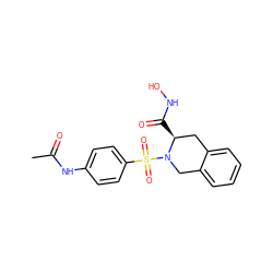 CC(=O)Nc1ccc(S(=O)(=O)N2Cc3ccccc3C[C@@H]2C(=O)NO)cc1 ZINC000013797699