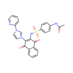 CC(=O)Nc1ccc(S(=O)(=O)NC2=C([n+]3ccn(-c4ccccn4)c3)C(=O)c3ccccc3C2=O)cc1 ZINC000015952709