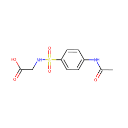 CC(=O)Nc1ccc(S(=O)(=O)NCC(=O)O)cc1 ZINC000001705186