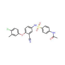 CC(=O)Nc1ccc(S(=O)(=O)Nc2ccc(Oc3ccc(Cl)c(C)c3)c(C#N)c2)cc1 ZINC001772570525