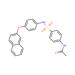 CC(=O)Nc1ccc(S(=O)(=O)Nc2ccc(Oc3ccc4ccccc4c3)cc2)cc1 ZINC000000991941