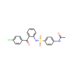 CC(=O)Nc1ccc(S(=O)(=O)Nc2ccccc2C(=O)c2ccc(Cl)cc2)cc1 ZINC000040406126