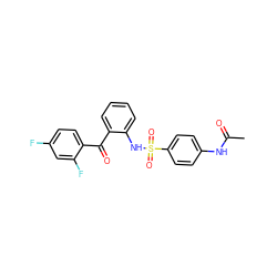 CC(=O)Nc1ccc(S(=O)(=O)Nc2ccccc2C(=O)c2ccc(F)cc2F)cc1 ZINC000040395747