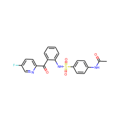 CC(=O)Nc1ccc(S(=O)(=O)Nc2ccccc2C(=O)c2ccc(F)cn2)cc1 ZINC000040421218