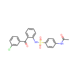 CC(=O)Nc1ccc(S(=O)(=O)Nc2ccccc2C(=O)c2cccc(Cl)c2)cc1 ZINC000040394742