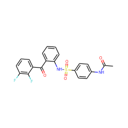 CC(=O)Nc1ccc(S(=O)(=O)Nc2ccccc2C(=O)c2cccc(F)c2F)cc1 ZINC000040893232