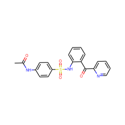 CC(=O)Nc1ccc(S(=O)(=O)Nc2ccccc2C(=O)c2ccccn2)cc1 ZINC000040406833