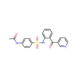 CC(=O)Nc1ccc(S(=O)(=O)Nc2ccccc2C(=O)c2cccnc2)cc1 ZINC000040980309