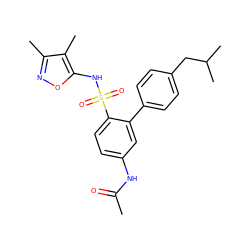 CC(=O)Nc1ccc(S(=O)(=O)Nc2onc(C)c2C)c(-c2ccc(CC(C)C)cc2)c1 ZINC000013782456