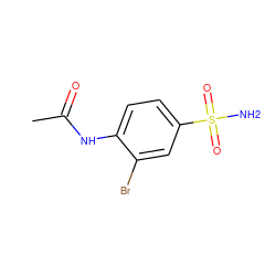 CC(=O)Nc1ccc(S(N)(=O)=O)cc1Br ZINC000013520134