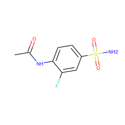 CC(=O)Nc1ccc(S(N)(=O)=O)cc1F ZINC000013520131