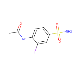 CC(=O)Nc1ccc(S(N)(=O)=O)cc1I ZINC000013520138