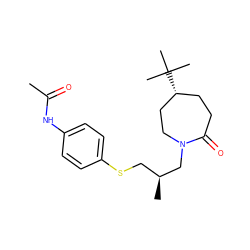 CC(=O)Nc1ccc(SC[C@H](C)CN2CC[C@H](C(C)(C)C)CCC2=O)cc1 ZINC000036382920