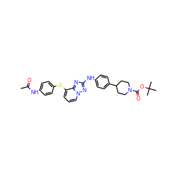 CC(=O)Nc1ccc(Sc2cccn3nc(Nc4ccc(C5CCN(C(=O)OC(C)(C)C)CC5)cc4)nc23)cc1 ZINC000096169786