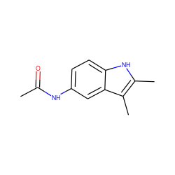 CC(=O)Nc1ccc2[nH]c(C)c(C)c2c1 ZINC000001512110