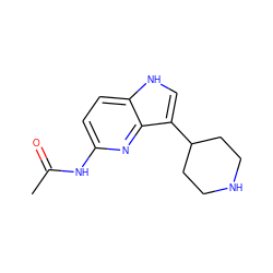 CC(=O)Nc1ccc2[nH]cc(C3CCNCC3)c2n1 ZINC000013523814