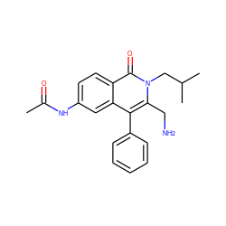 CC(=O)Nc1ccc2c(=O)n(CC(C)C)c(CN)c(-c3ccccc3)c2c1 ZINC000028455774