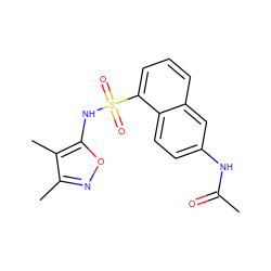 CC(=O)Nc1ccc2c(S(=O)(=O)Nc3onc(C)c3C)cccc2c1 ZINC000013602348