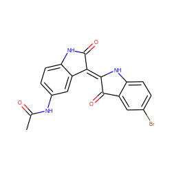 CC(=O)Nc1ccc2c(c1)/C(=C1/Nc3ccc(Br)cc3C1=O)C(=O)N2 ZINC000034633950