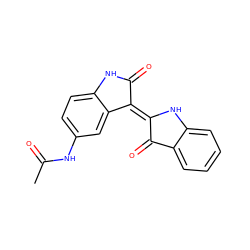 CC(=O)Nc1ccc2c(c1)/C(=C1/Nc3ccccc3C1=O)C(=O)N2 ZINC000034633948