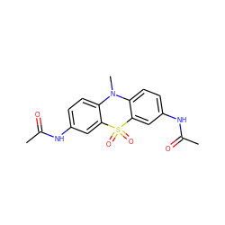 CC(=O)Nc1ccc2c(c1)S(=O)(=O)c1cc(NC(C)=O)ccc1N2C ZINC000026181857