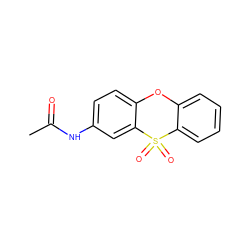 CC(=O)Nc1ccc2c(c1)S(=O)(=O)c1ccccc1O2 ZINC000013737659