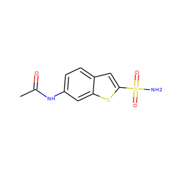 CC(=O)Nc1ccc2cc(S(N)(=O)=O)sc2c1 ZINC000026575366