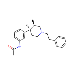 CC(=O)Nc1cccc([C@]2(C)CCN(CCc3ccccc3)C[C@@H]2C)c1 ZINC000013587973