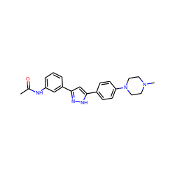 CC(=O)Nc1cccc(-c2cc(-c3ccc(N4CCN(C)CC4)cc3)[nH]n2)c1 ZINC000066079158