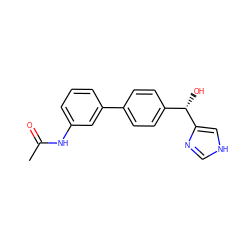 CC(=O)Nc1cccc(-c2ccc([C@H](O)c3c[nH]cn3)cc2)c1 ZINC000071318383