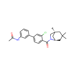 CC(=O)Nc1cccc(-c2ccc(C(=O)N3C[C@]4(C)C[C@H]3CC(C)(C)C4)c(Cl)c2)c1 ZINC000049037154