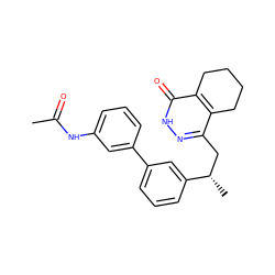 CC(=O)Nc1cccc(-c2cccc([C@@H](C)Cc3n[nH]c(=O)c4c3CCCC4)c2)c1 ZINC000169169690