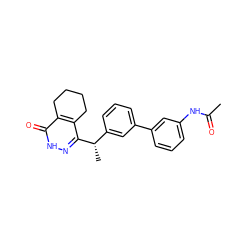 CC(=O)Nc1cccc(-c2cccc([C@H](C)c3n[nH]c(=O)c4c3CCCC4)c2)c1 ZINC000169207543