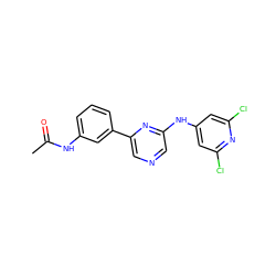 CC(=O)Nc1cccc(-c2cncc(Nc3cc(Cl)nc(Cl)c3)n2)c1 ZINC000013679266