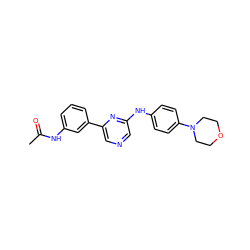 CC(=O)Nc1cccc(-c2cncc(Nc3ccc(N4CCOCC4)cc3)n2)c1 ZINC000013679250