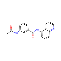 CC(=O)Nc1cccc(C(=O)Nc2cccc3ncccc23)c1 ZINC000003357281