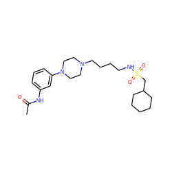 CC(=O)Nc1cccc(N2CCN(CCCCNS(=O)(=O)CC3CCCCC3)CC2)c1 ZINC000003963096