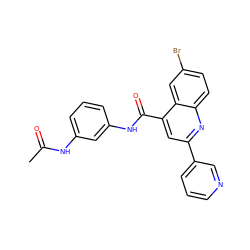 CC(=O)Nc1cccc(NC(=O)c2cc(-c3cccnc3)nc3ccc(Br)cc23)c1 ZINC000001074002